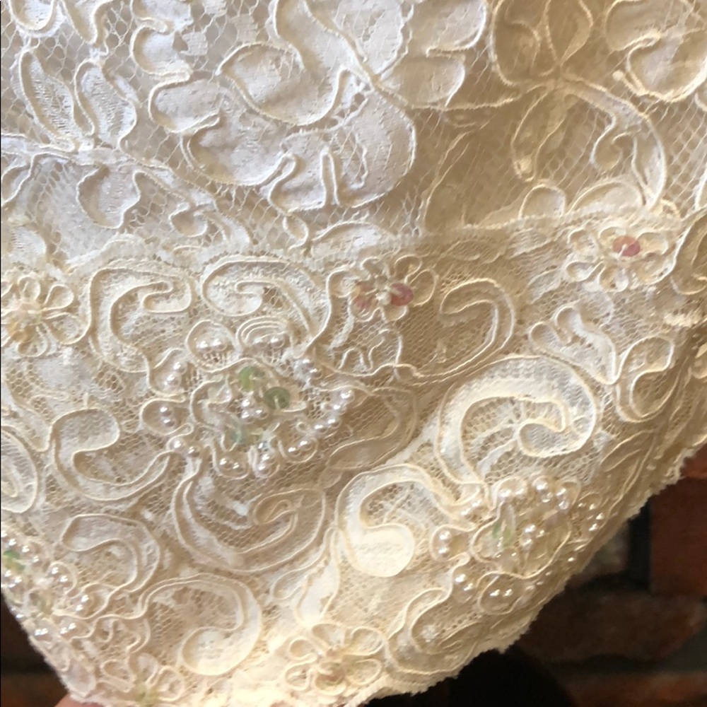 Vintage Jane McCartney Cream Lace dress size 10 - Picture 3 of 7
